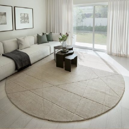 Modern Beige Round Rug