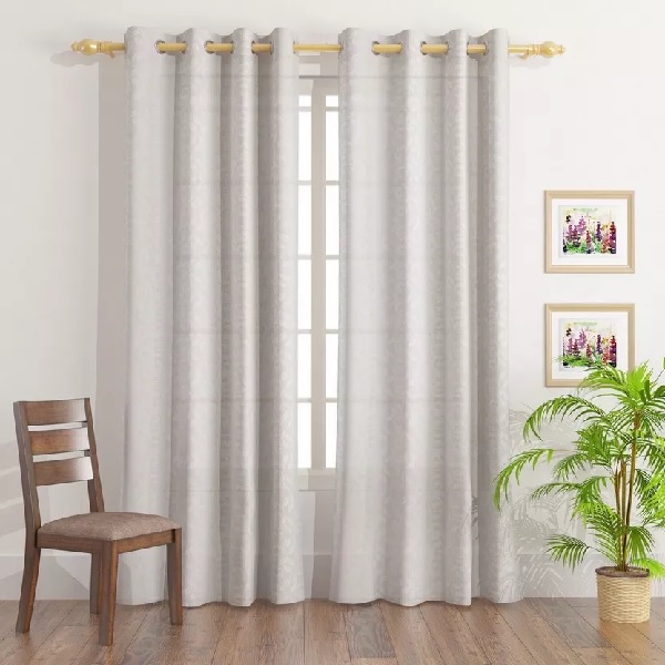shear6 Elegant Damask Sheer Curtains - Image 1